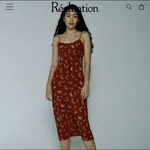 Realization Par Cameron Dress in Red Butterfly MEDIUM NWOT